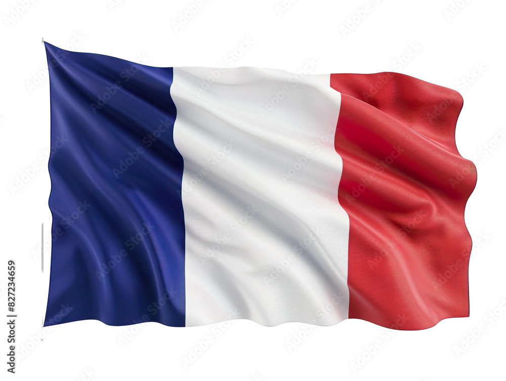 3D illustration France flag on white isolated background PNG 3D illustration France flag on white isolated background PNG