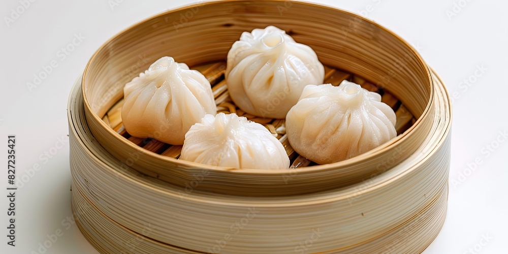 Chinese Dumplings in Traditional Steamer Chinese Dumplings in Traditional Steamer