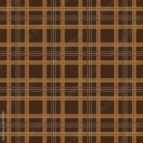 Plaid pattern in brown.Chocolate tartan check seamless pattern.Geometric vector background for fabric and paper.