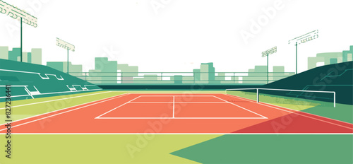 tennis court in city, vector illustration, eps10.