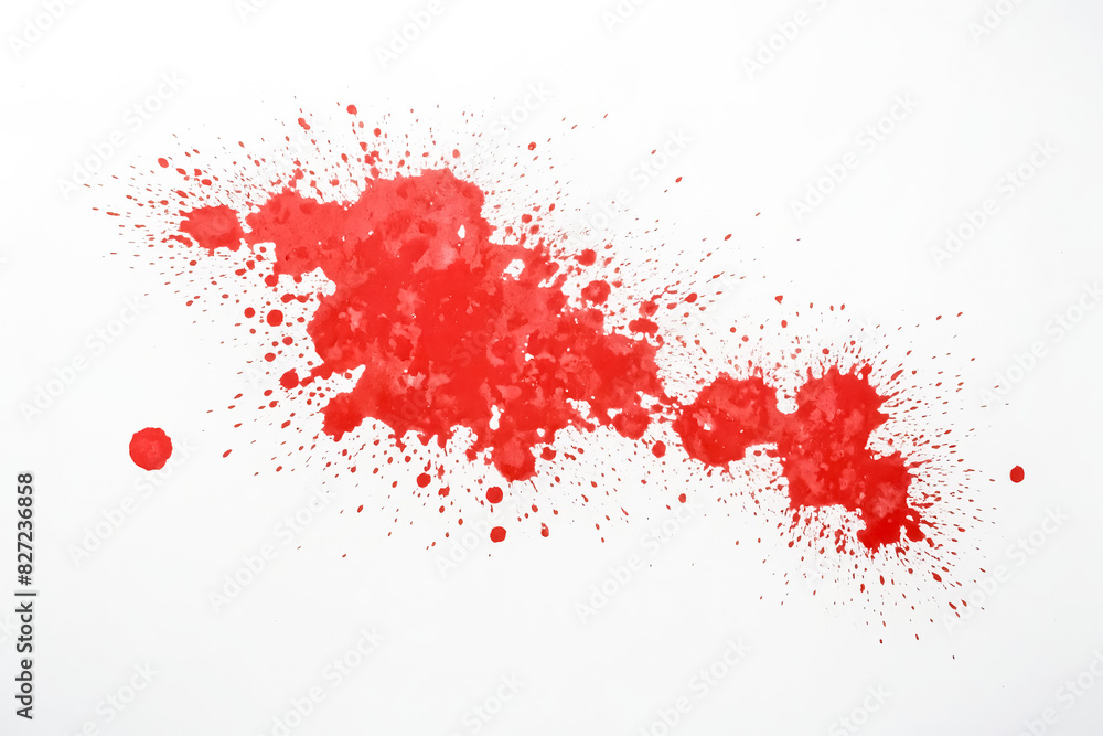 Red paint splattered on white background Red paint splattered on white background