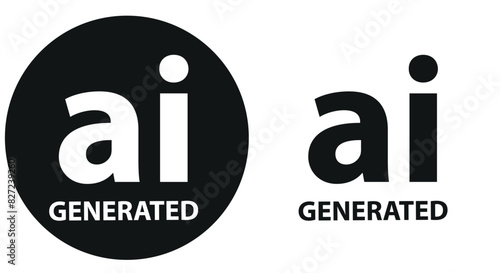  Artificial intelligence generated icon vector AI sign for graphic design, logo, website, social media, mobile app, UI illustration. 