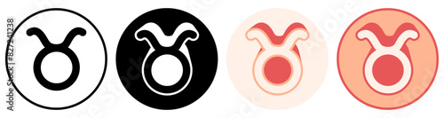 set trendy Taurus symbol. Taurus Astrology horoscope sign pictogram design vector illustration