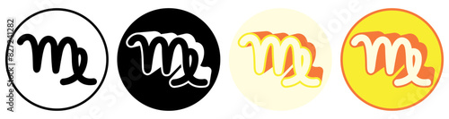 set trendy Virgo symbol. Virgo Astrology horoscope sign pictogram design vector illustration