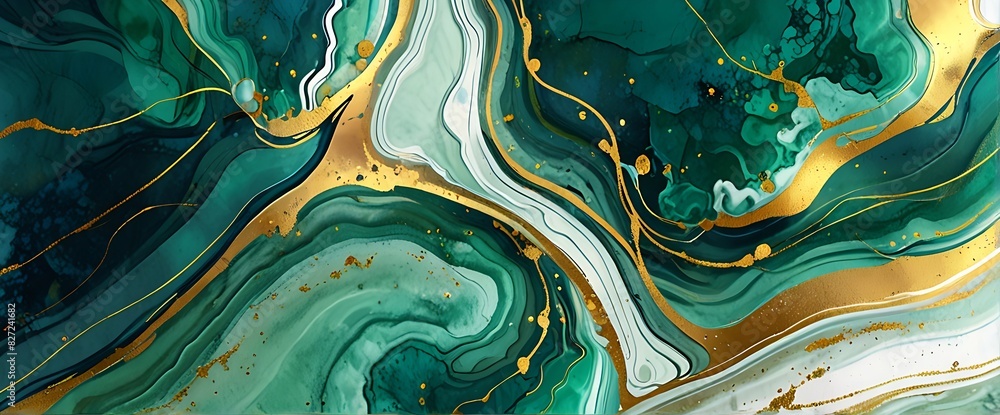 Abstract Marble Wave Acrylic Background. Unique texture of black and ...