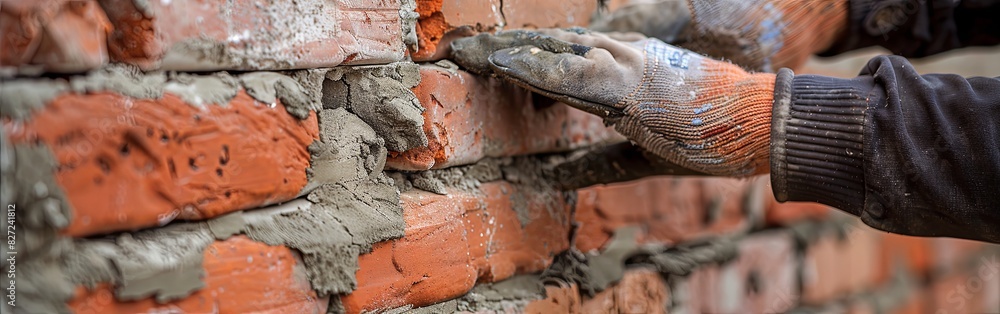 Bricklayer at Work: Precision and Skill Bricklayer at Work: Precision and Skill