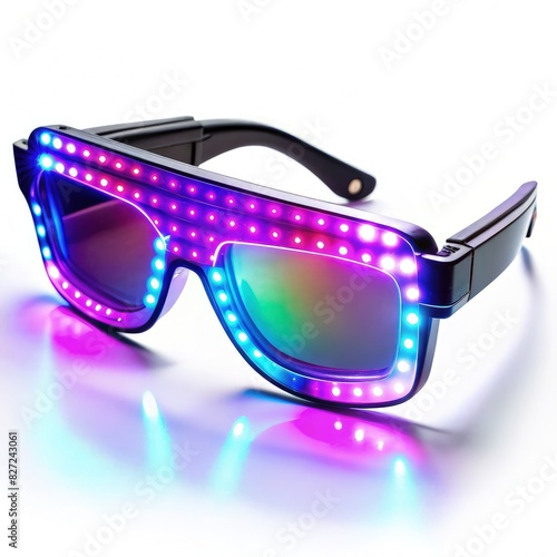 Futuristic LED-Lit Sunglasses With Lights. Generative AI