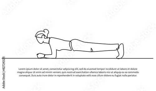 Continuous one line design of stretching stretching body