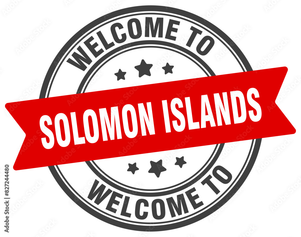 Welcome to Solomon Islands stamp. Solomon Islands round sign