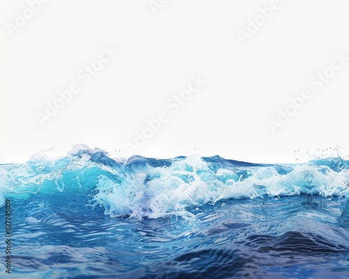 High-quality blue water wave abstract background isolated on white for design projects