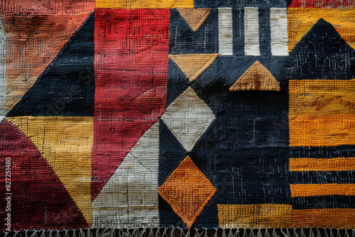 Vibrant Abstract Rug with Bold Geometric Patterns