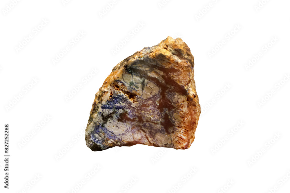 Raw Azurite mineral rock specimen isolated on white background. copper ore Raw Azurite mineral rock specimen isolated on white background. copper ore