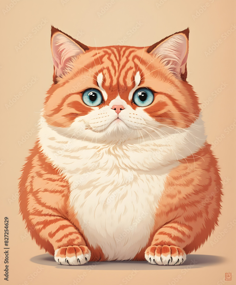 Obraz premium vintage poster red fat cat 