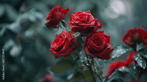 red roses in the garden