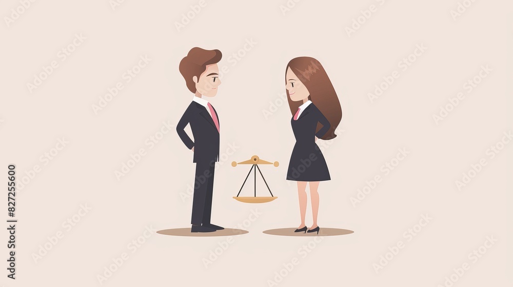 legal negotiation chibi art flat design side view conflict resolution theme animation colored pastel legal negotiation chibi art flat design side view conflict resolution theme animation colored pastel