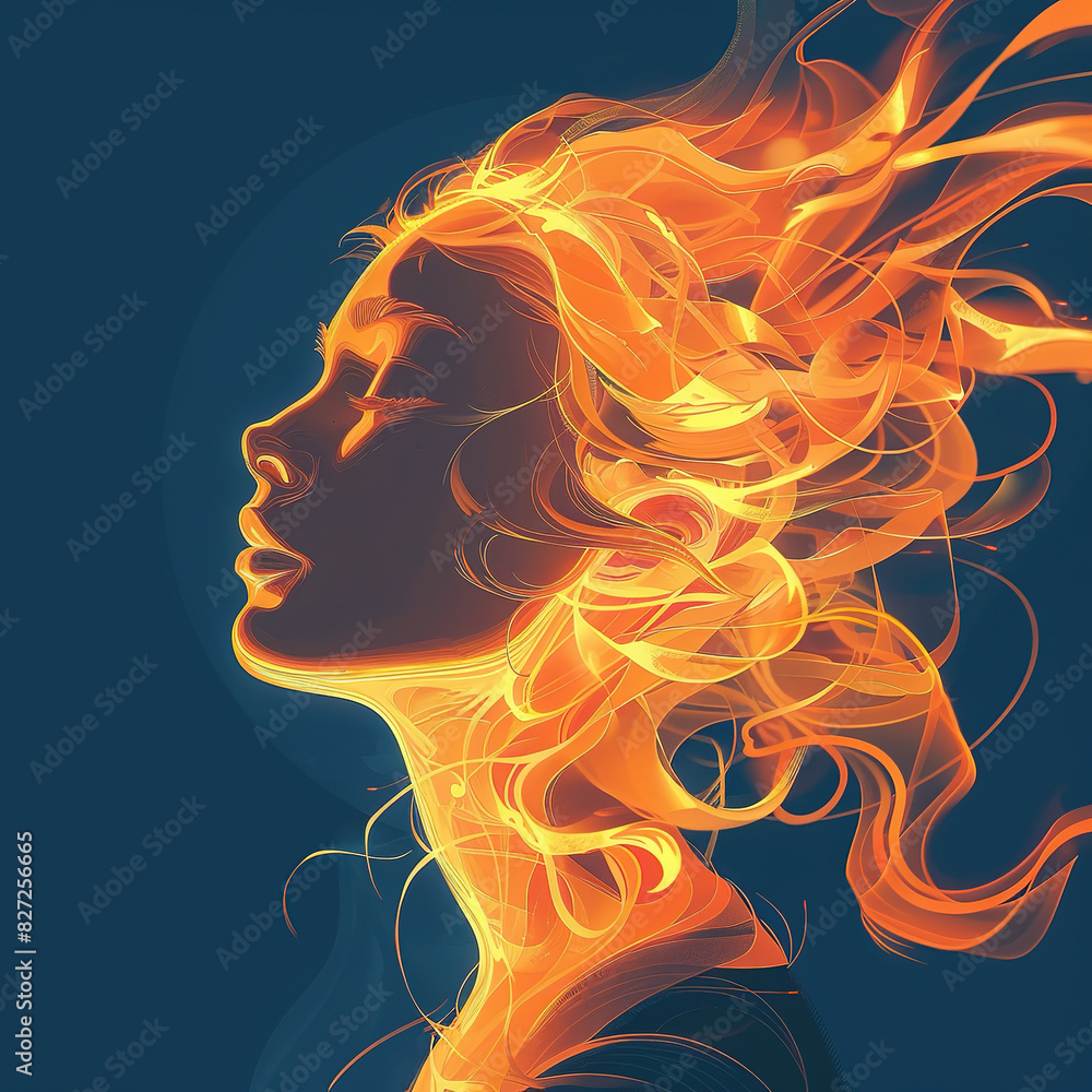 Fire demon. Girl in the flames Fire demon. Girl in the flames