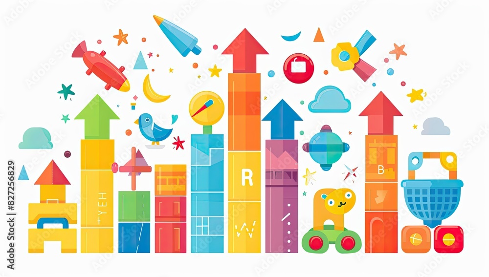 Abstract Illustration of Cityscape with Fun Elements Abstract Illustration of Cityscape with Fun Elements