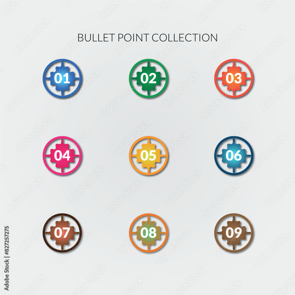Gradient and colorful bullet point Gradient and colorful bullet point