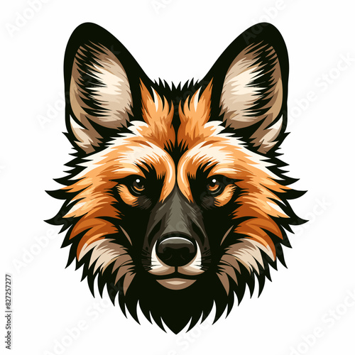 Facing Forward: A Detailed Digital Illustration of a Maned Wolf