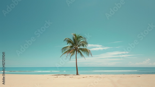 Tropical beach background as summer relax landscape white sand and calm sea for beach template. Amazing beach scene vacation and summer holiday concept. Luxury travel