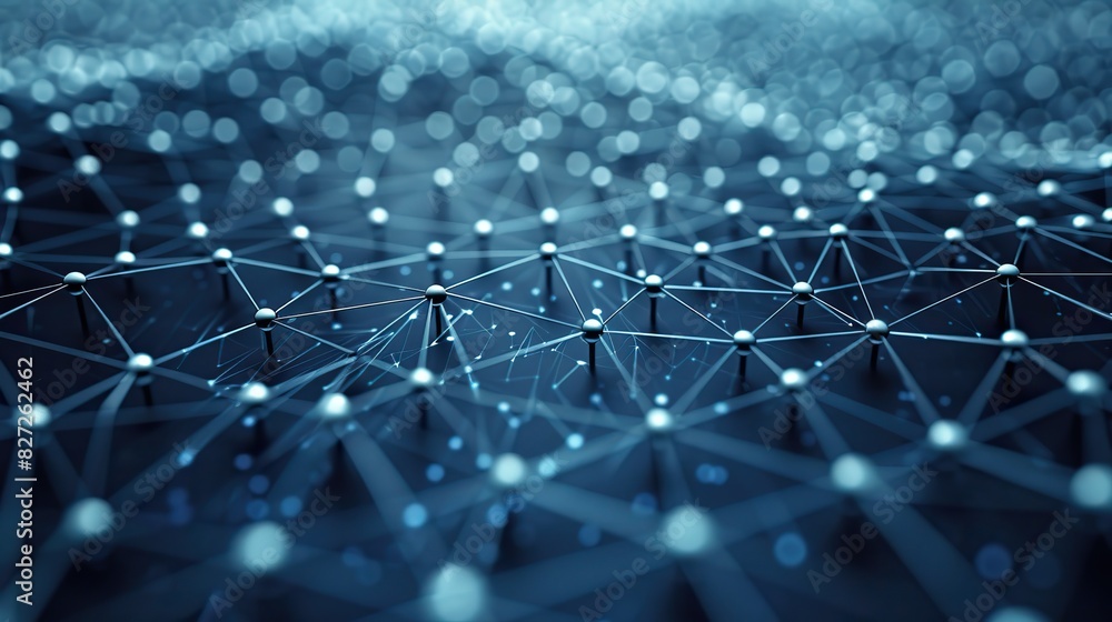 Obraz premium An abstract depiction of network nodes connected by lines, symbolizing business networking.
