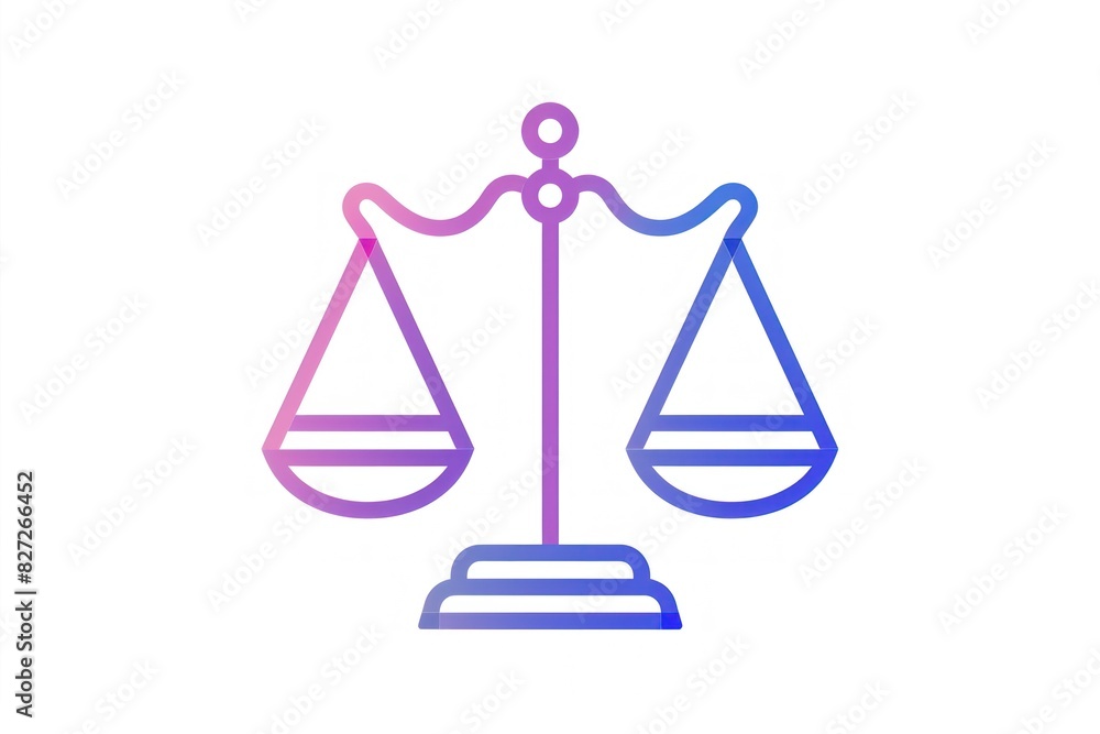 Colorful Scales of Justice Icon in Simple Gradient Style, Symbolizing Fairness and Law, Generative AI Colorful Scales of Justice Icon in Simple Gradient Style, Symbolizing Fairness and Law, Generative AI