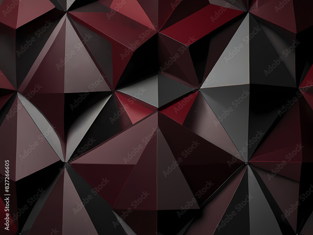 Obraz premium abstract pattern with interlocking triangles and a deep burgundy tone