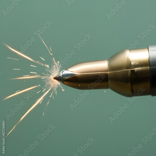 Bullet penetrates a pane, ai-generatet photo