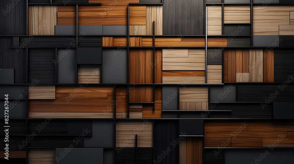 Abstract Wooden Blocks: Modern Artistic Arrangement of Wooden Textures Abstract Wooden Blocks: Modern Artistic Arrangement of Wooden Textures