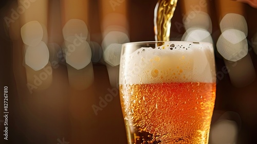 Wallpaper Mural Casual pour of beer into a glass, capturing the moment as it fills with a smooth, frothy top Torontodigital.ca