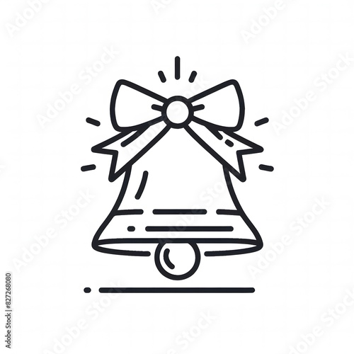 AI Generate of Simple Icon Logo Symbol of Christmas Bell, Jingle Bell, Bell, Genta, Lonceng Natal, with white background photo