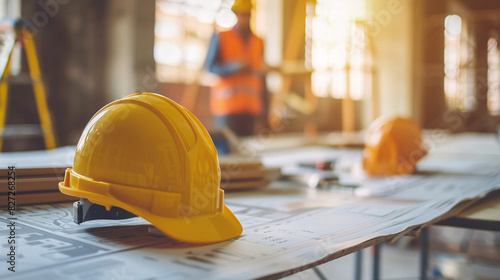 Architects and contractors discussing construction plans at a site