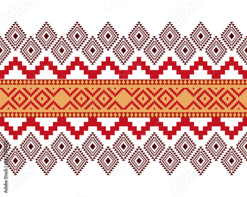 abstract Traditional geometric ethnic fabric pattern ornate elements with ethnic patterns design for textiles, rugs, clothing, sarong, scarf, batik, wrap, embroidery, print, curtain, carpet, wallpaper