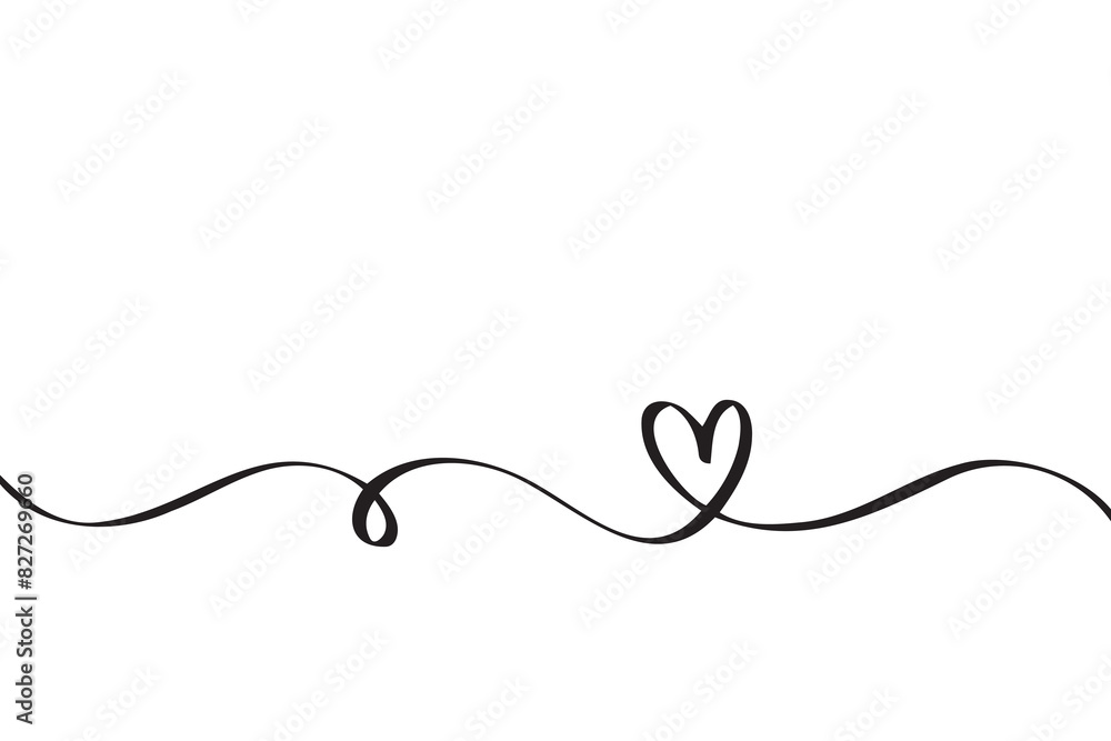 Doodle abstract heart continuous line drawing Doodle abstract heart continuous line drawing