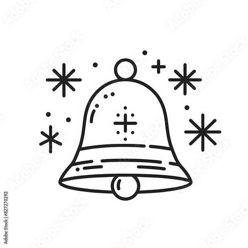 AI Generate of Simple Icon Logo Symbol of Christmas Bell, Jingle Bell, Bell, Genta, Lonceng Natal, with white background photo