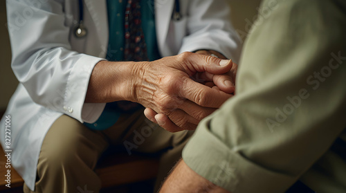 Parkinson's disease patient and doctor supports each other © occirh