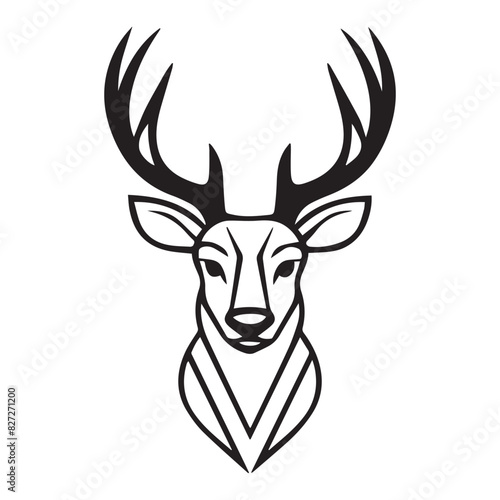 deer head silhouette deer logo  icon deer vector illustration