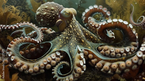An octopus masterfully camouflages, leaving onlookers in awe of nature's wonders.