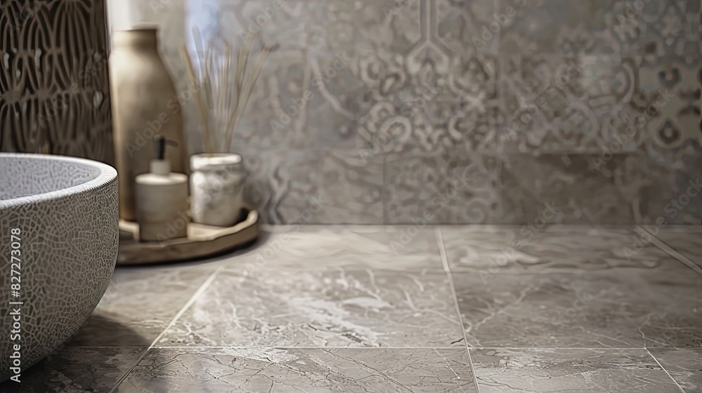 Intricately crafted stone-like tile patterns showcasing the delicate beauty of marble, adding a touch of luxury to interiors