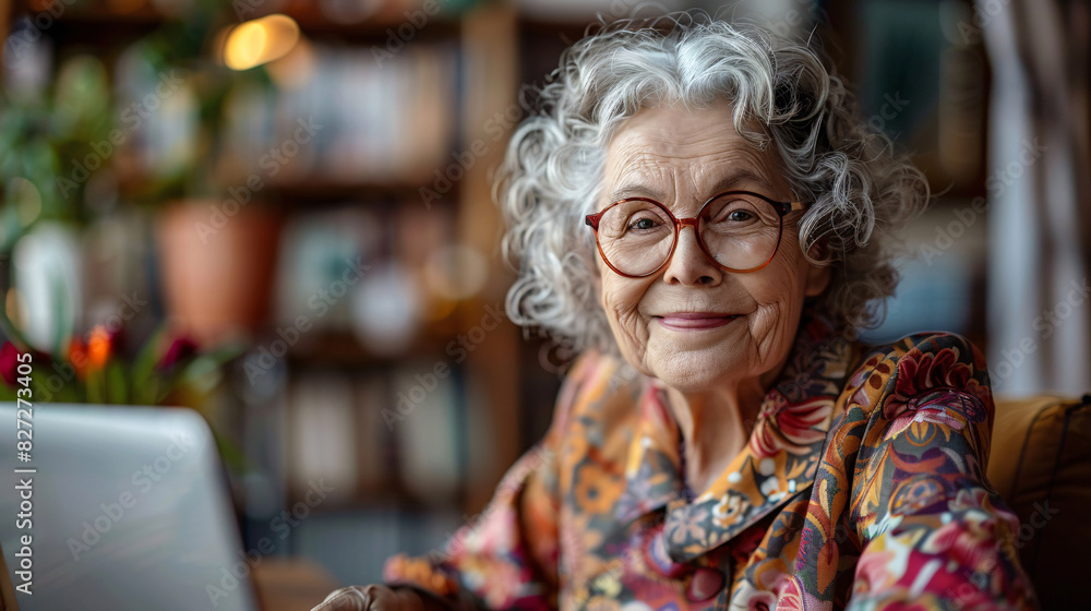 Elderly therapist joyfully using telehealth technology to connect with patients Elderly therapist joyfully using telehealth technology to connect with patients