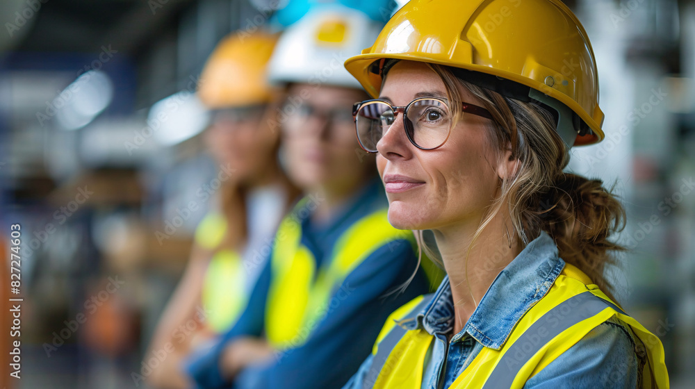 Obraz premium Female architect leading a discussion on project development