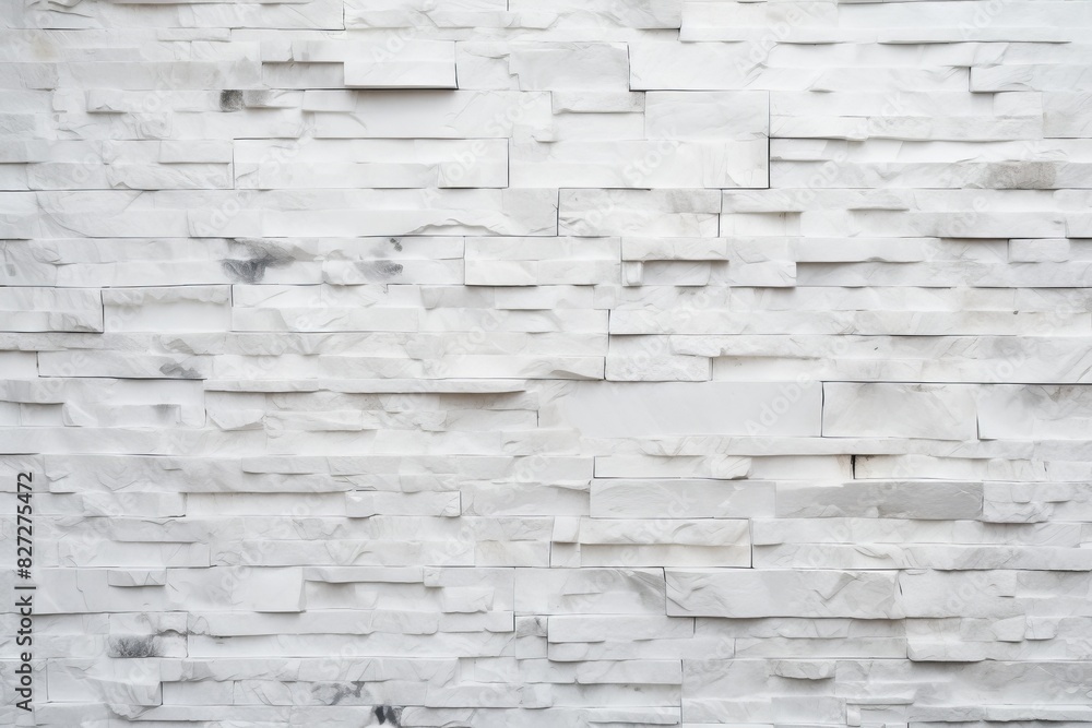 Fototapeta premium White brick wall background pattern for interior exterior decoration and industrial construction concept design.