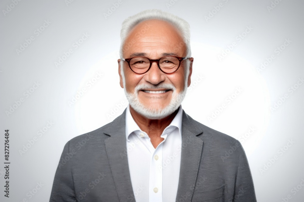 smiling senior businessman on white background