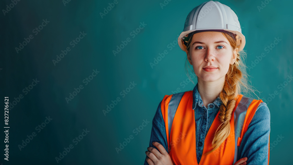 Portrait women Engineer, Worker in studio shot, Smart young industry employee standing happy smile. Portrait women Engineer, Worker in studio shot, Smart young industry employee standing happy smile.