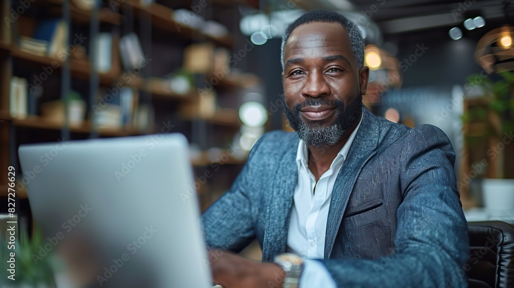 Fototapeta premium businessman working on laptop in office