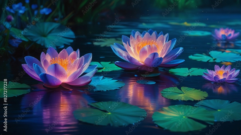 water lily in the pond water lily in the pond