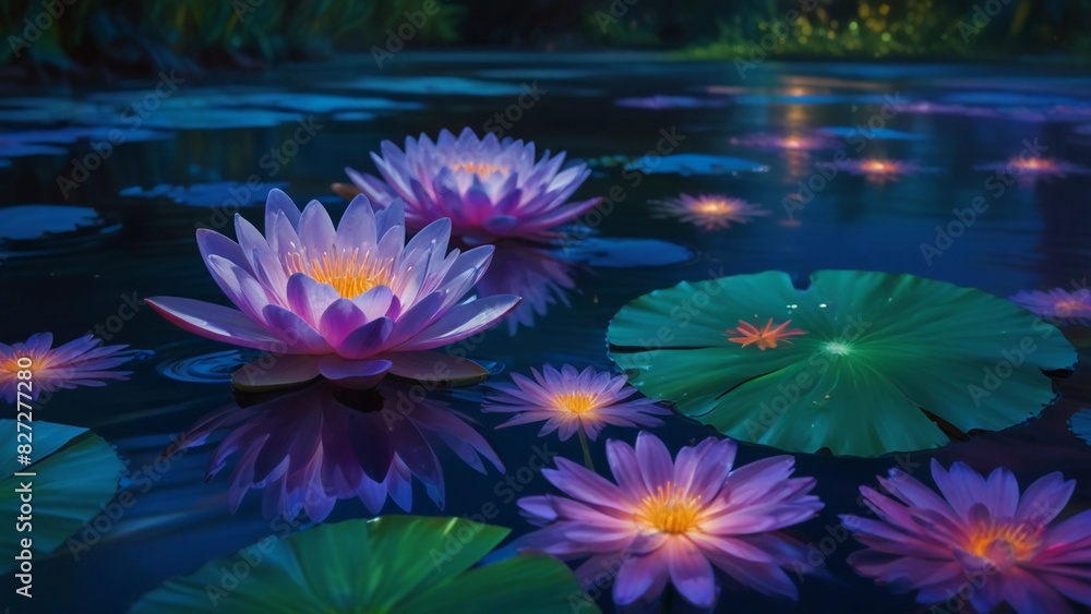 water lily in the pond water lily in the pond