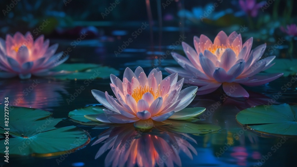 water lily in the pond water lily in the pond