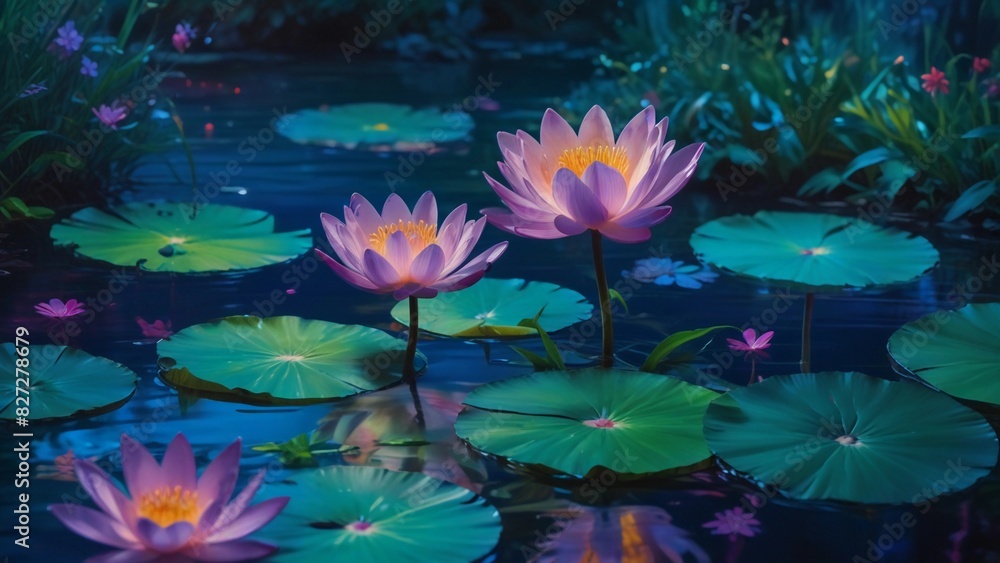 water lily in the pond water lily in the pond