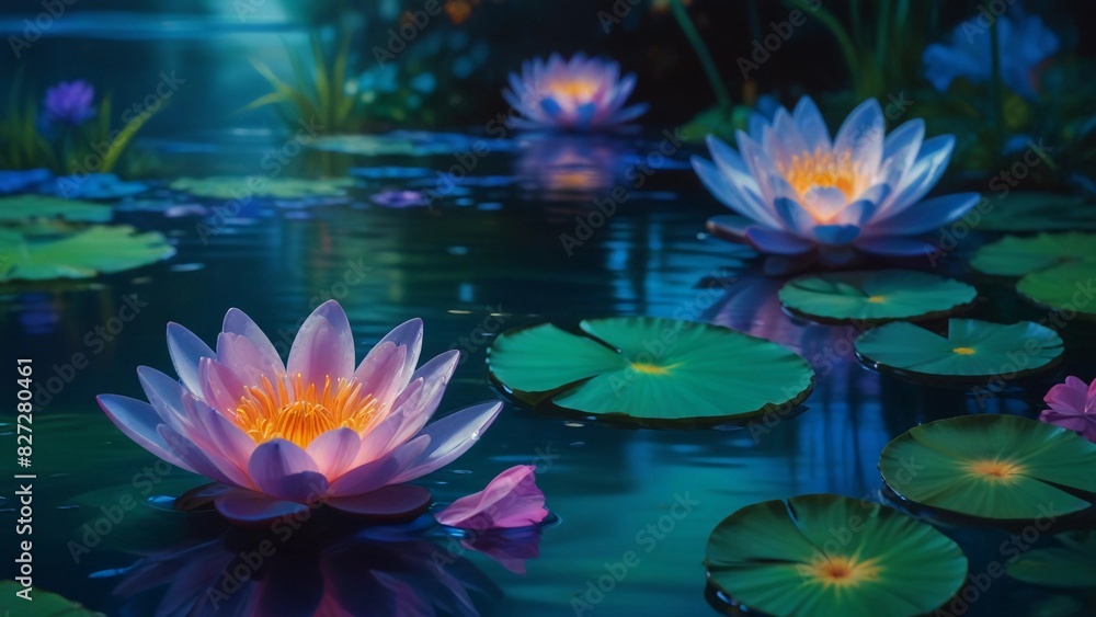 water lily in the pond water lily in the pond